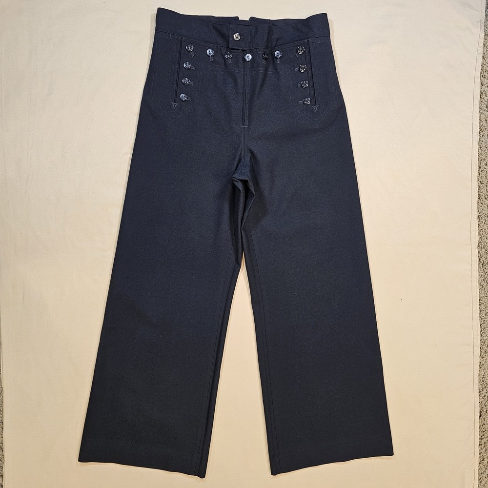 US Navy Wool Mens Dress Blue [black] Pants 31S‎ Cracker Jacks Vintage 13-Button